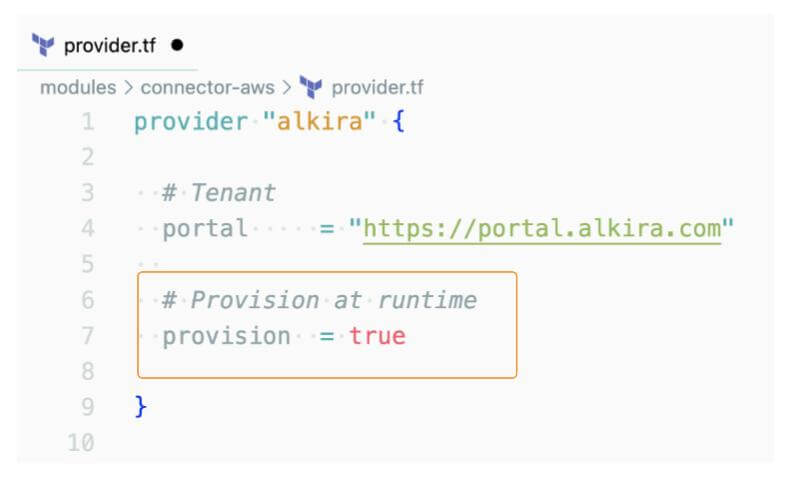 Provisioning at Terraform Runtime