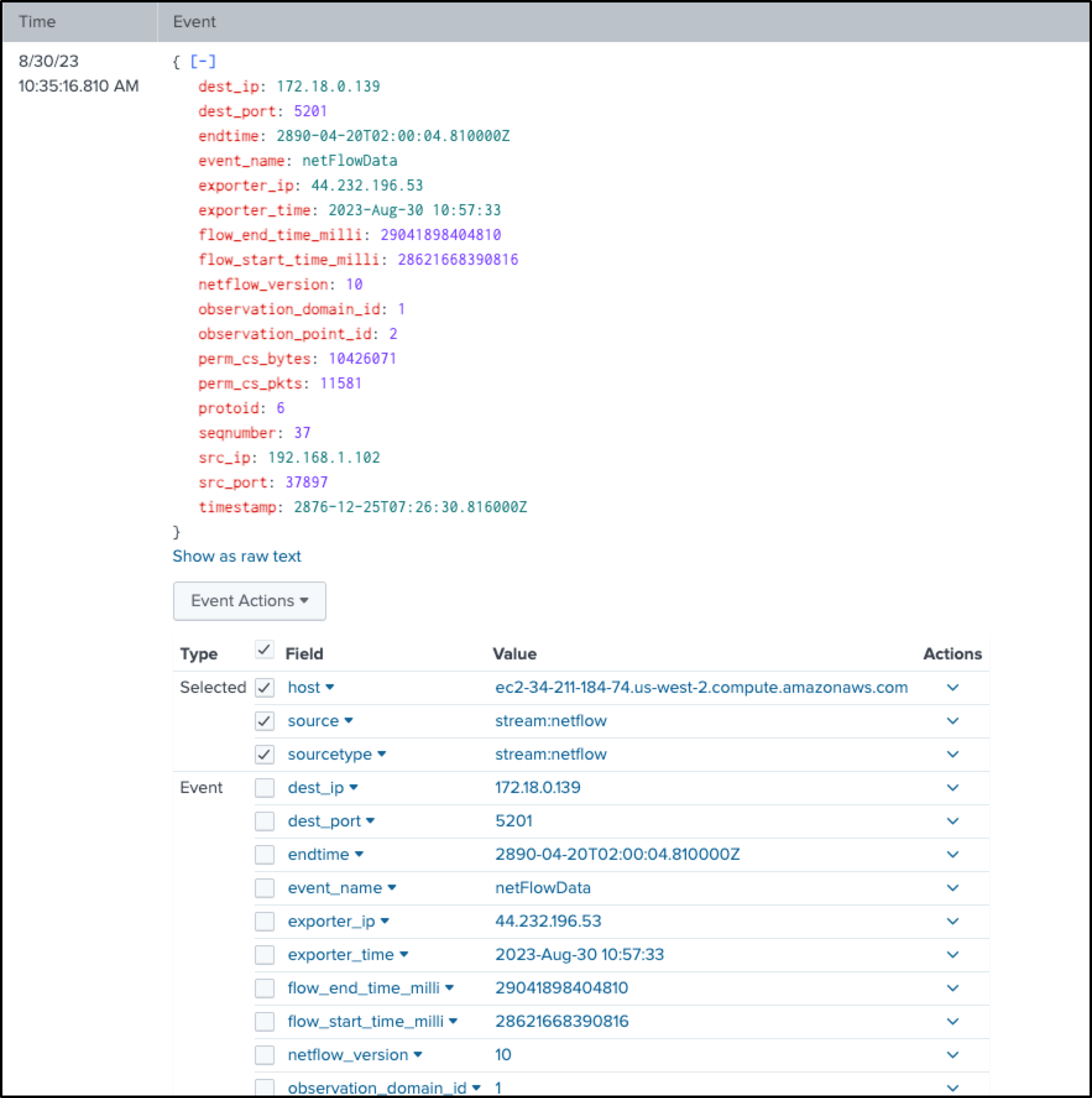 Splunk Flow Collector Example