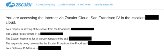 Validating Zscaler connectivity